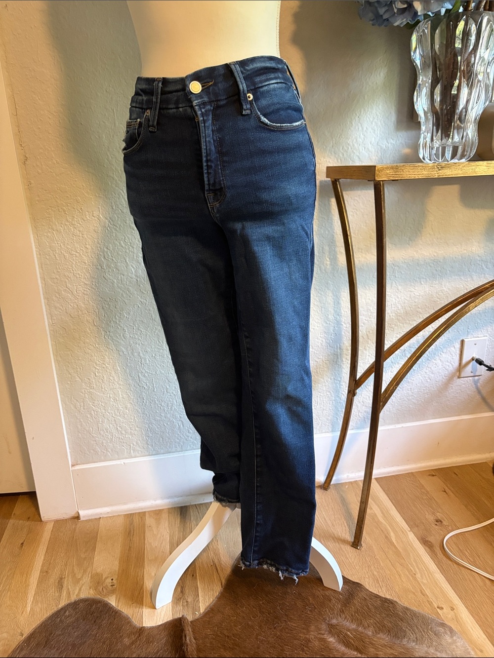 Good American Indigo High-Rise Straight Leg Jeans